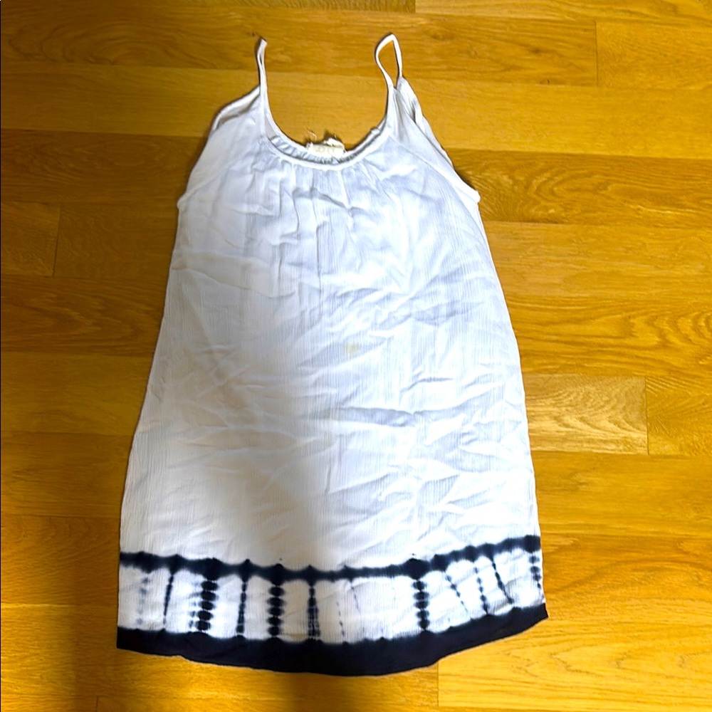 PPLA White and Blue Tie-Dye Dress